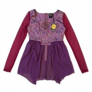 Her Universe Disney Hocus Pocus Sarah Peplum Long Sleeve Top Large